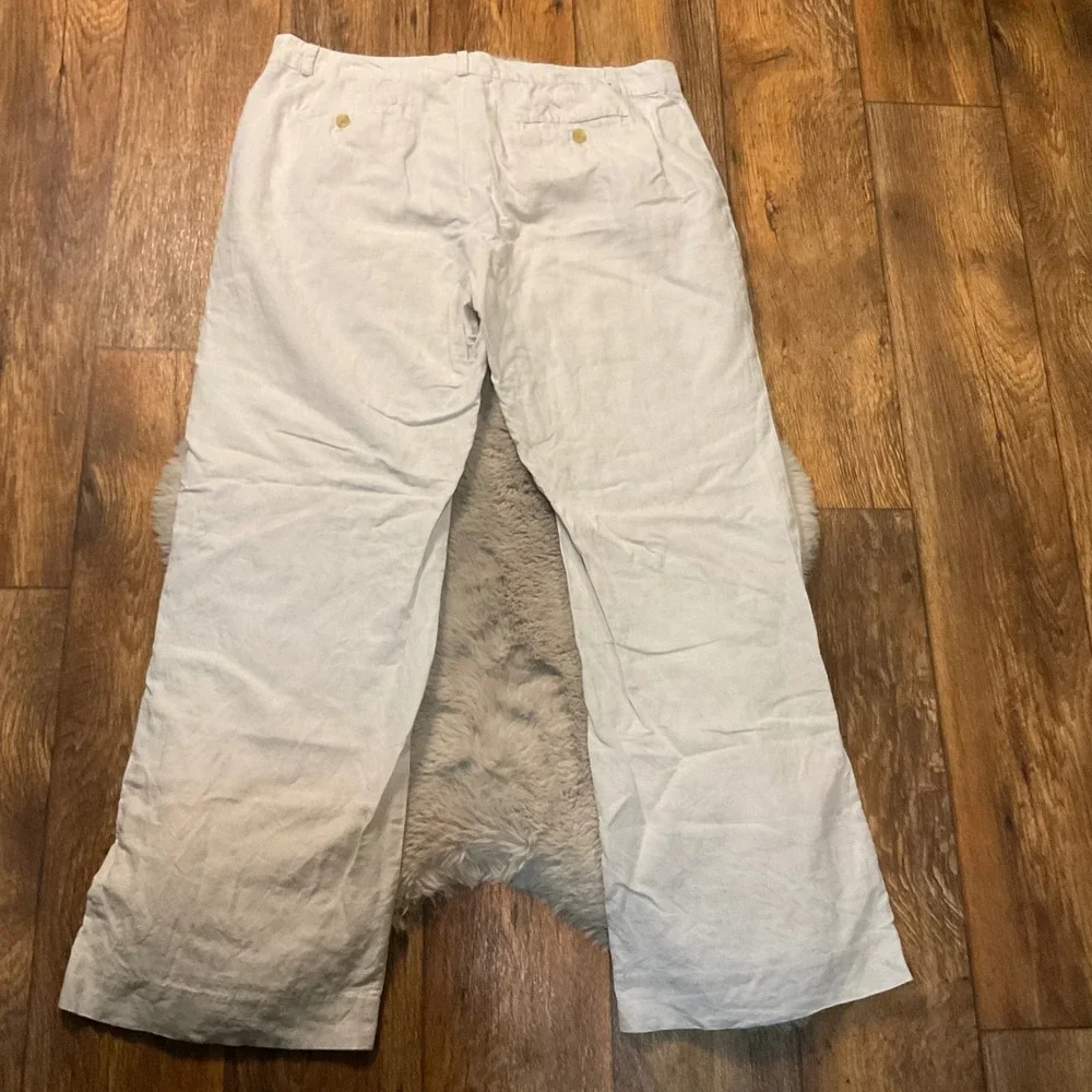Banana Republic Martin Fit Pants Size 14 Linen Cotton Womens‎ Tan Tousers Dress